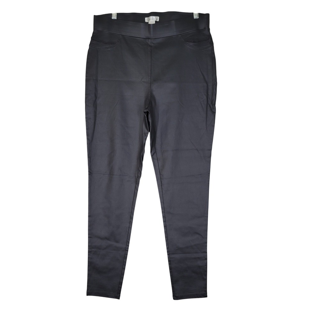 89th +‎ Madison Faux Leather Leggings Womens XL Black Pull On Skinny Pants